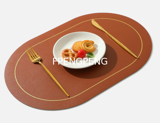 2024 Nuevo tapete de comida occidental en forma de gota con tapete de mesa de cuero antiderrapante de hoteles