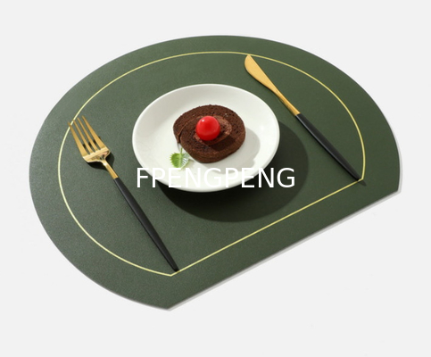 Alfombra de comida occidental de Instagram irregular, alfombra de aislamiento térmico de color sólido, alfombra de mesa de cuero de doble capa