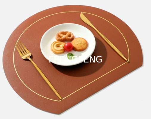 Alfombra de comida occidental de Instagram irregular, alfombra de aislamiento térmico de color sólido, alfombra de mesa de cuero de doble capa