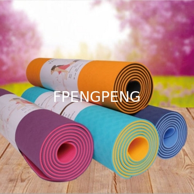 Gimnasio Eco-amigable de doble color de capa de ejercicio no resbaladizo TPE espuma de yoga