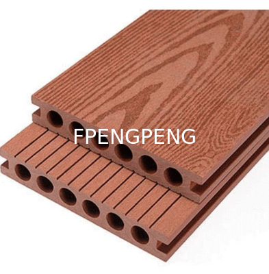 Piso de jardín de madera de plástico compuesto Piso de madera cepillado de grano de madera WPC Decking de madera de plástico compuesto
