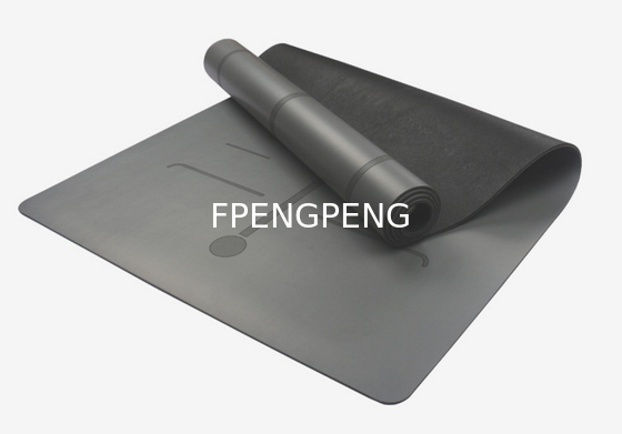 Matilla de yoga de goma de PU negro 5 mm 61 cm para práctica ecológica al por mayor Matilla de yoga de PU ecológica impresa a medida sin resbalones