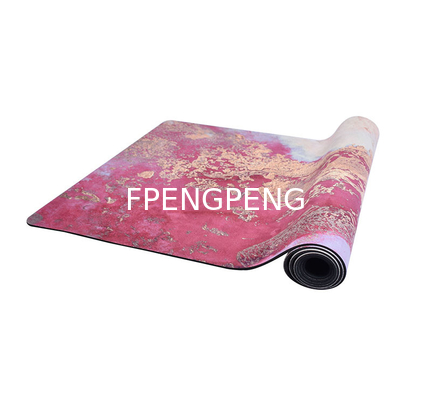 Alfombra de yoga de PU para yoga, Pilates Impresión UV PU +Alfombra de yoga de goma Eco amigable biodegradable reciclable sin látex