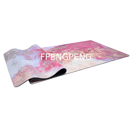Alfombra de yoga de PU para yoga, Pilates Impresión UV PU +Alfombra de yoga de goma Eco amigable biodegradable reciclable sin látex