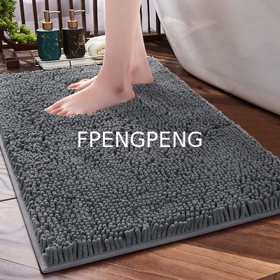 Alfombra de suelo de chenille cifrada y espesa, alfombra absorbente, alfombra de baño antideslizante, alfombra de pie antideslizante, baño de lujo