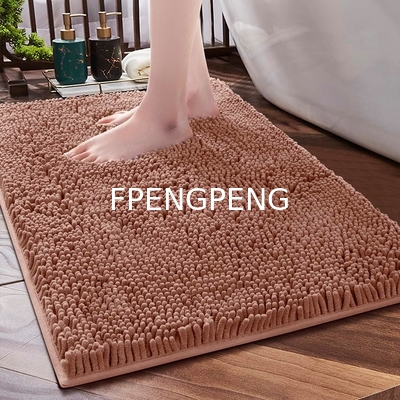 Alfombras de baño de chenilla suave y no resbaladiza, colchonetas de baño absorbentes para el baño, lavables y rápidamente secos rosa de 17" x 24"