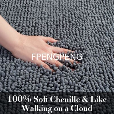 Alfombra de suelo de chenille cifrada y espesa, alfombra absorbente, alfombra de baño antideslizante, alfombra de pie antideslizante, baño de lujo