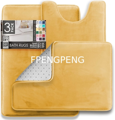24 pulgadas No resbaladizo colchoneta de baño para el cuarto de baño Taupe Gris agua absorbente suave de microfibra Shaggy colchoneta de baño lavable por máquina