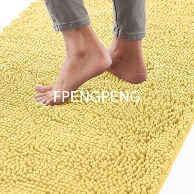 Alfombras de baño de chenilla de absorción suave gruesa, con respaldo de caucho, alfombras de microfibra secas rápidas, alfombras lavables en máquina