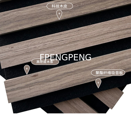 paneles acústicos de pared de madera impermeable de plástico compuesto WPC paneles de absorción de sonido OEM