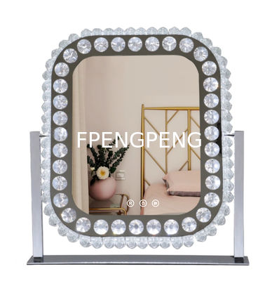 Espejo LED de escritorio de almacenamiento de estilo europeo espejo princesa de 8 pulgadas 360 grados giratoria con luz de doble cara espejo LED