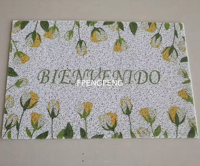 Puerta de PVC de bobina antiderrapante cocina baño dibujo animado Expresión pasillo alfombra de piso