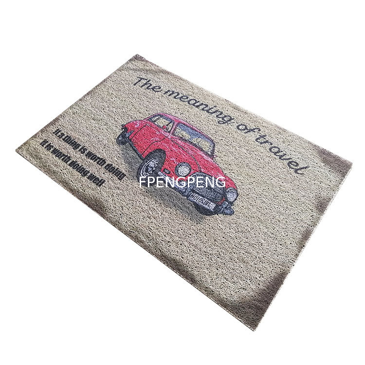 Alfombras de puerta de tamaño personalizado PVC puerta de bobina Antiderrapante Cocina Baño dibujos animados Expresión Pasillo Alfombras de piso
