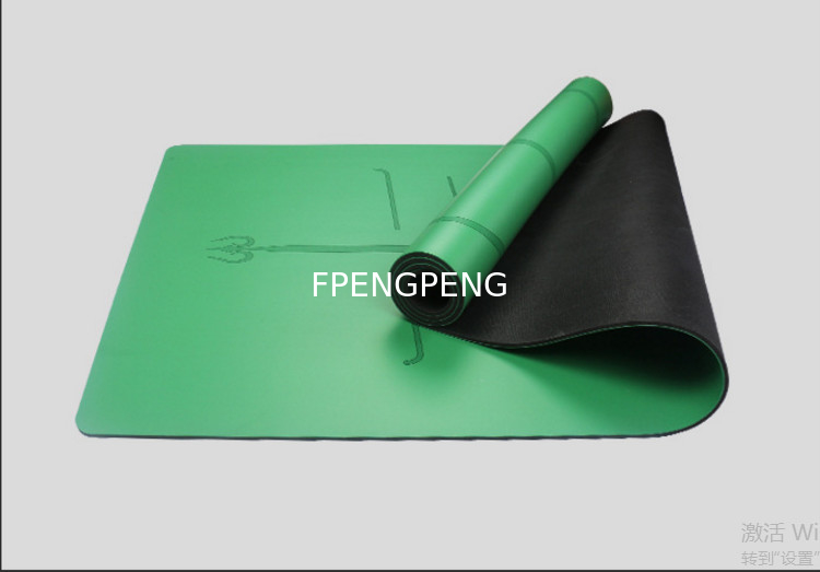 Matilla de yoga de goma de PU negro 5 mm 61 cm para práctica ecológica al por mayor Matilla de yoga de PU ecológica impresa a medida sin resbalones