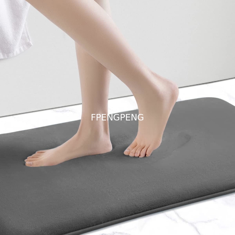 Alfombra de baño anti-deslizante de espuma de memoria gris alfombra de baño de dormitorio de secado rápido alfombra personalizable para el baño