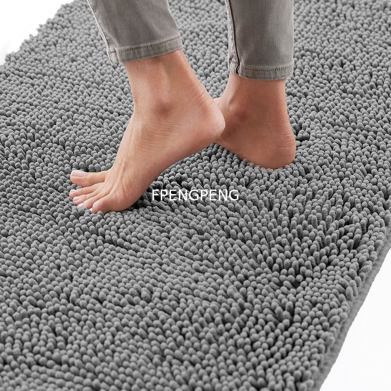 Alfombra de baño 30x20, chenila absorvente suave gruesa, soporte de caucho, alfombras de microfibra secas rápidas, alfombras lavables en máquina