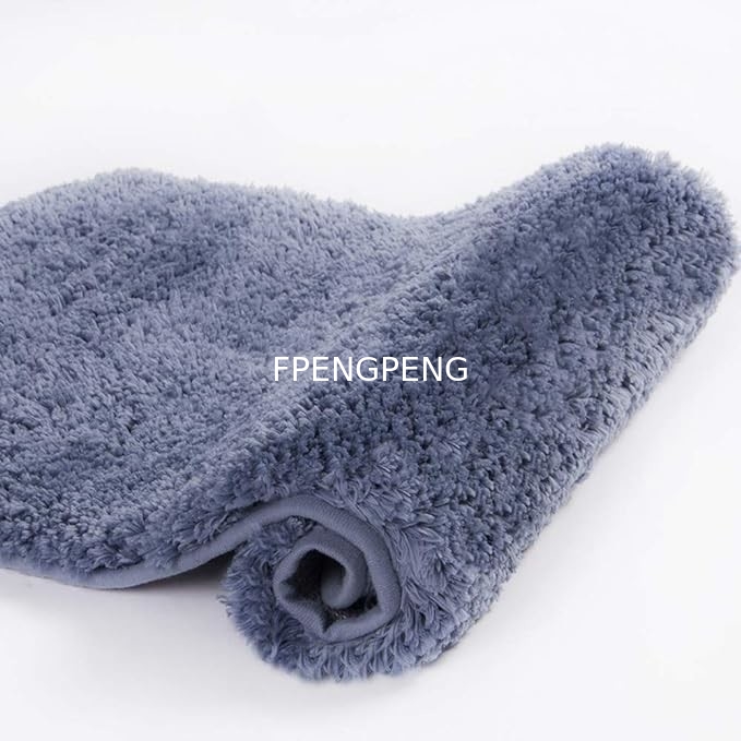 Tejón de baño no resbaladizo de color azul claro (16 x 24, gris taupe) Absorbente de agua de microfibra blanda Tejón de baño chaggy Lavable en máquina