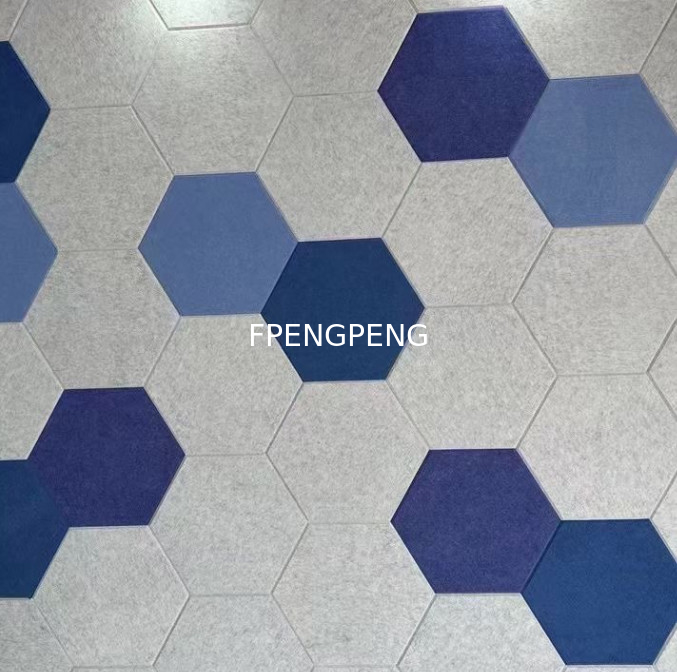 Material de diseño de interiores 100% de fibra de poliéster Panel de feltro absorbente de sonido Panel de pared acústico