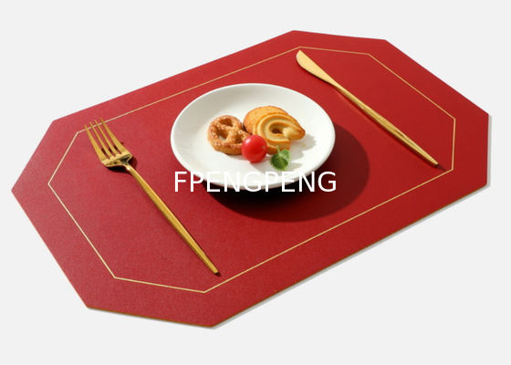 NORDIC INSTAGRAM WESTERN MAT de comedor a prueba de aceite MAT de mesa de PVC MAT de placa de comedor de color sólido MAT de cuero cuadrado de doble capa
