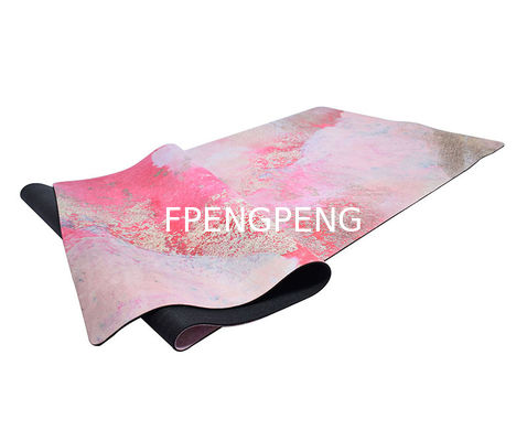Alfombra de yoga de PU para yoga, Pilates Impresión UV PU +Alfombra de yoga de goma Eco amigable biodegradable reciclable sin látex